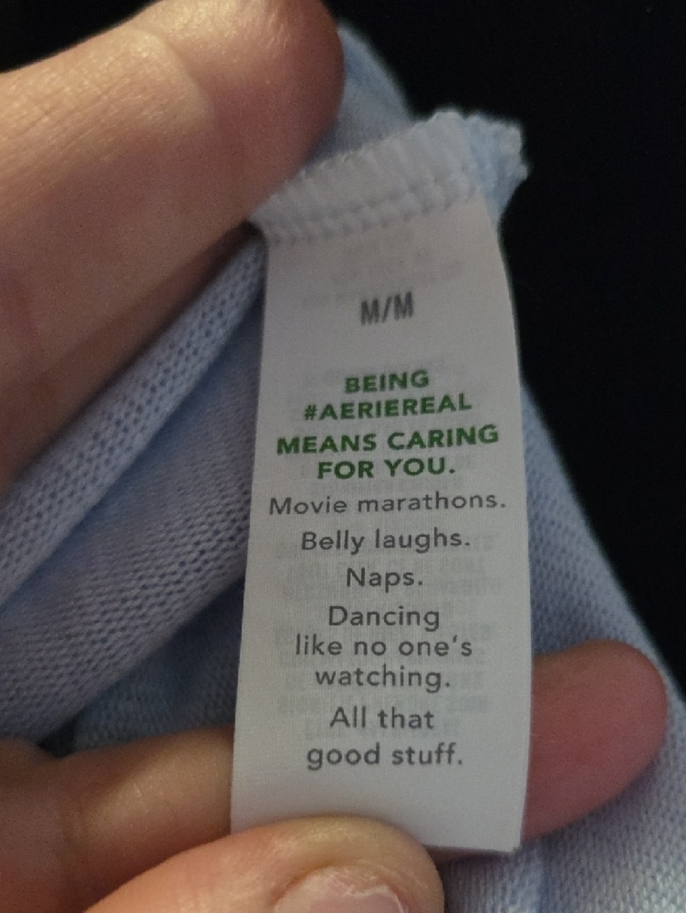 aerie Light Blue Ribbed Cropped Button-Up Top - Picture 6 of 6